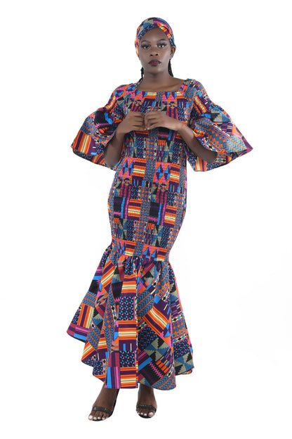 Elegant Kente Mermaid Dress