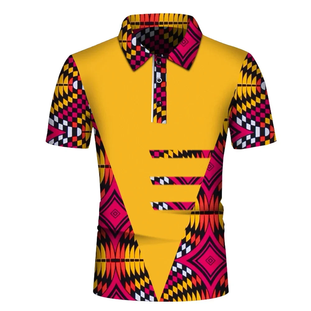 Stylish African Print Polo Shirt