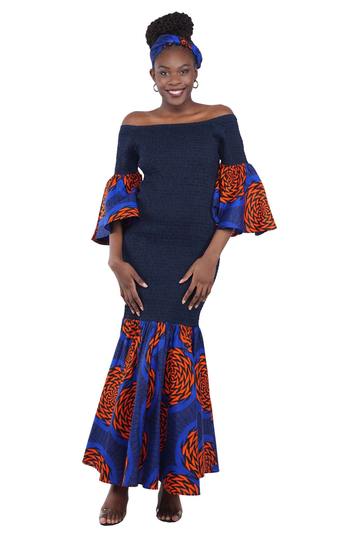 African Ankara Print Mermaid Fish Tail Dress