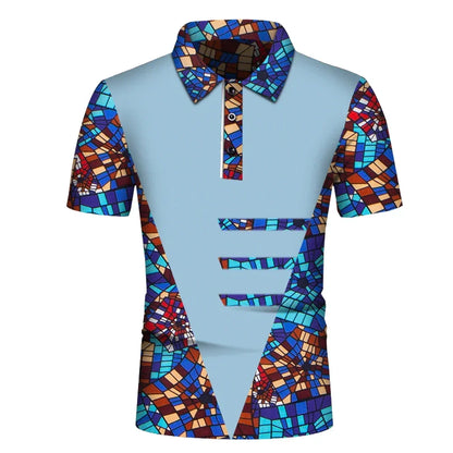 Stylish African Print Polo Shirt