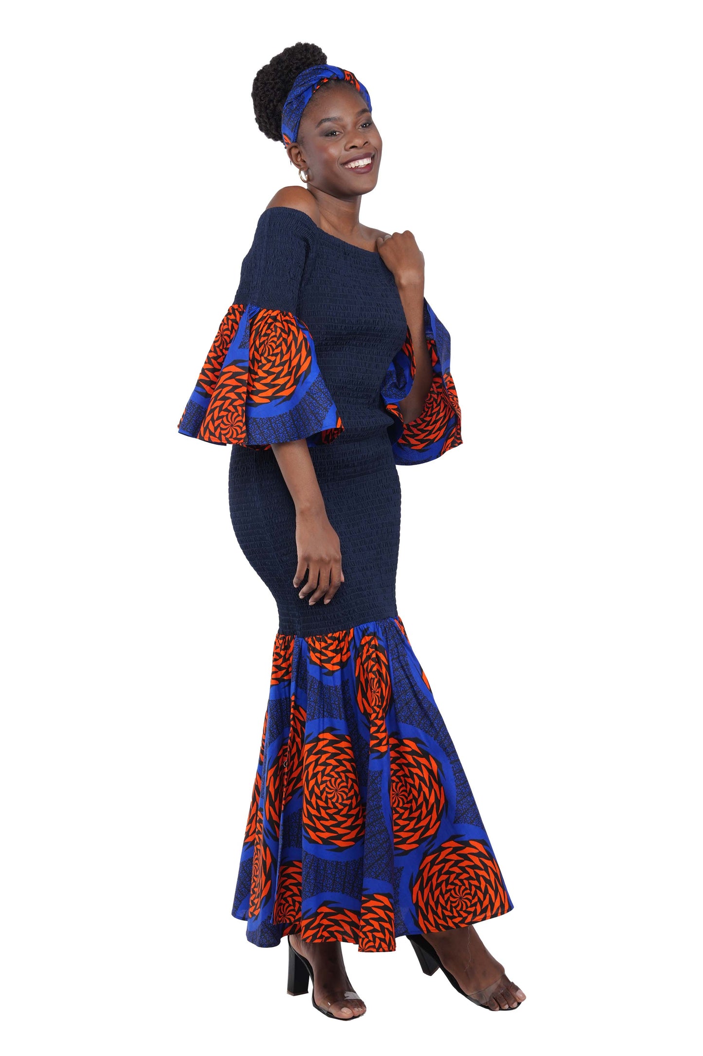 African Ankara Print Mermaid Fish Tail Dress