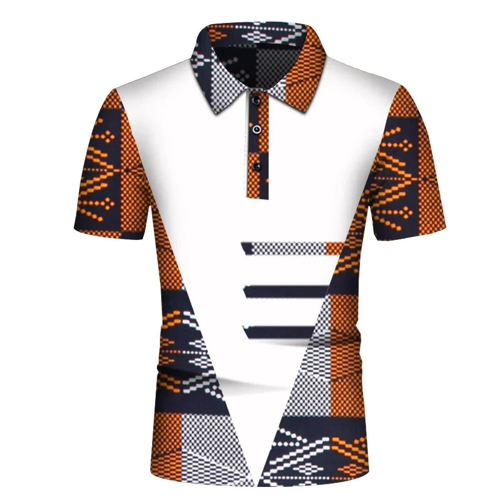 Stylish African Print Polo Shirt