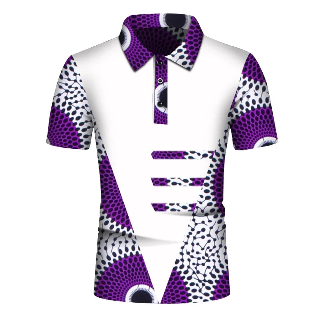 Stylish African Print Polo Shirt