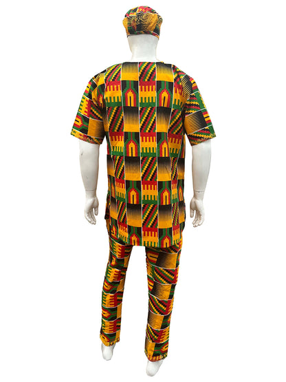 Vibrant Kente Men's Pant Ensemble