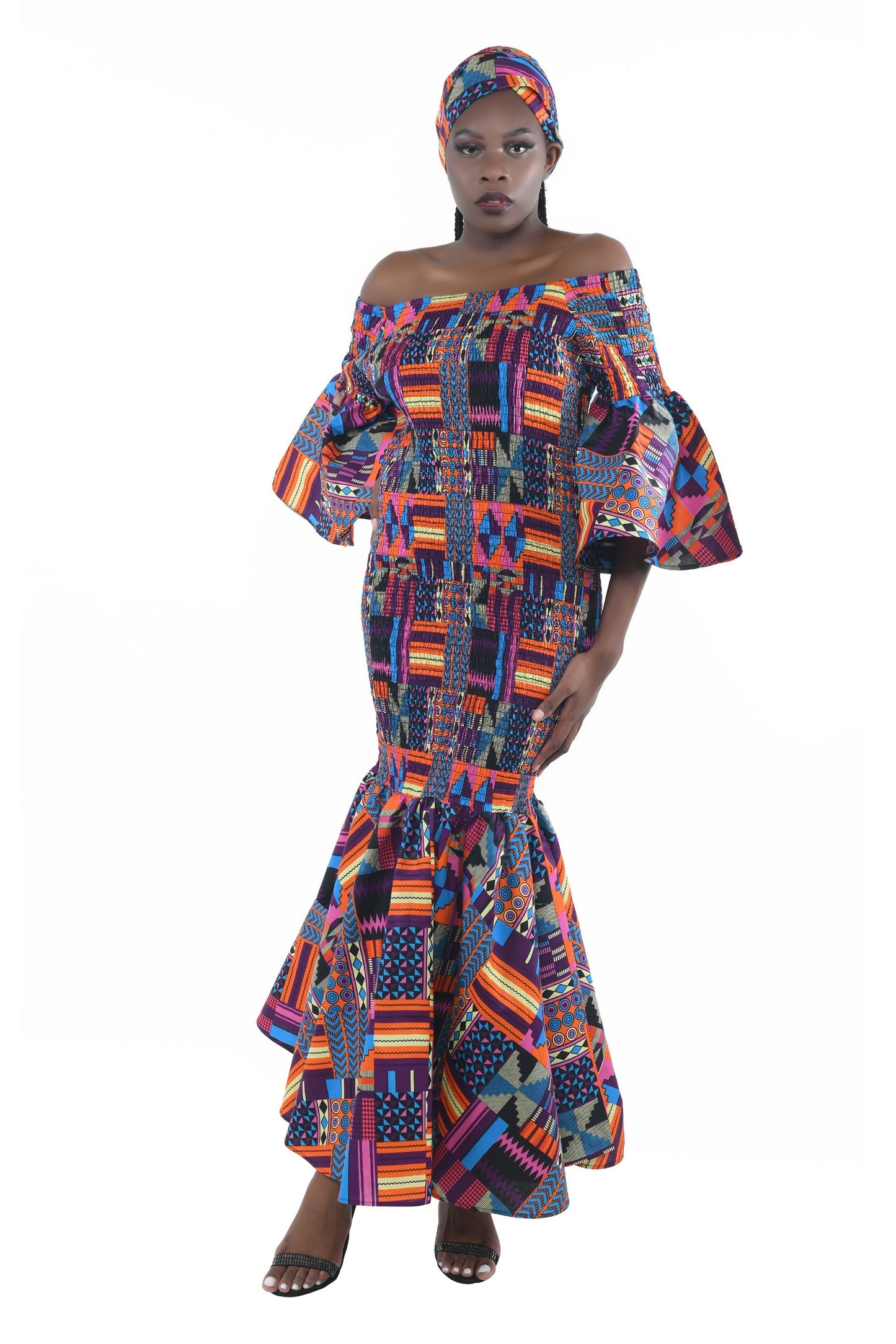 Elegant Kente Mermaid Dress