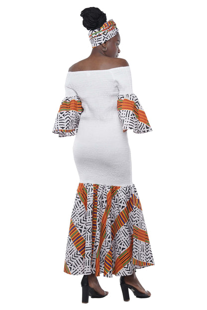 Elegant White African Mermaid Dress