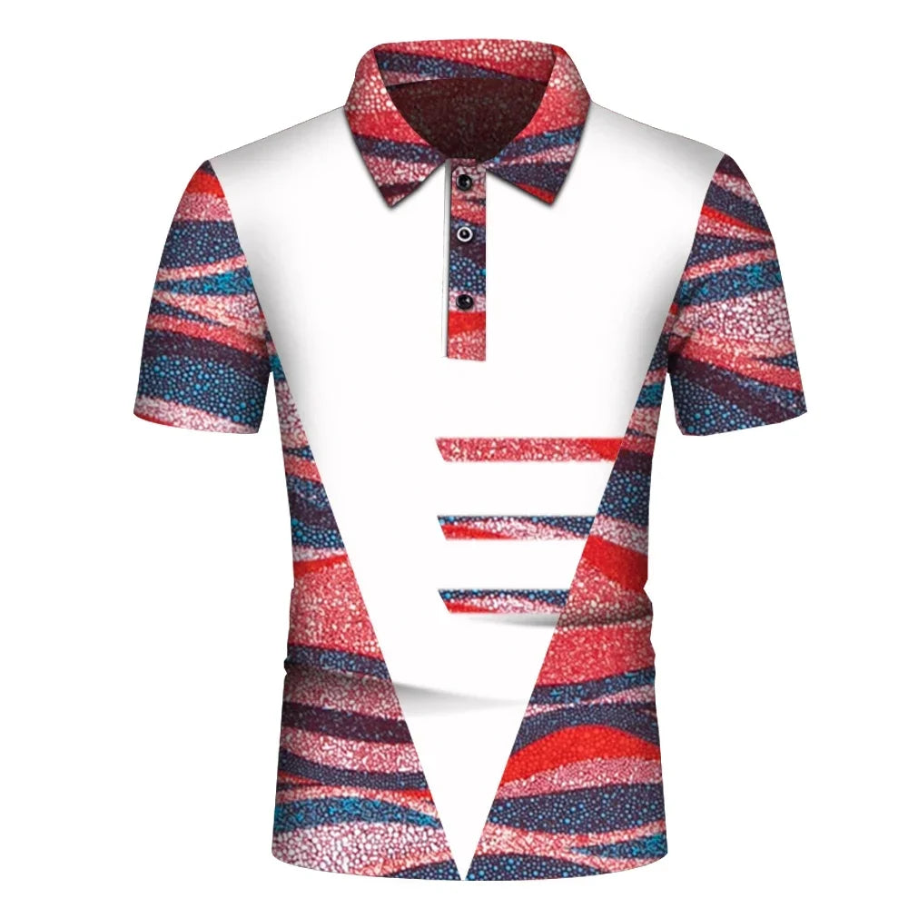 Stylish African Print Polo Shirt