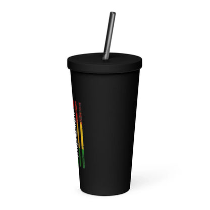 Juneteenth Flag Insulated tumbler with a straw - B&R African Styles