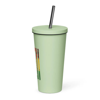 Juneteenth Flag Insulated tumbler with a straw - B&R African Styles
