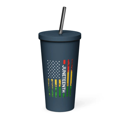 Juneteenth Flag Insulated tumbler with a straw - B&R African Styles