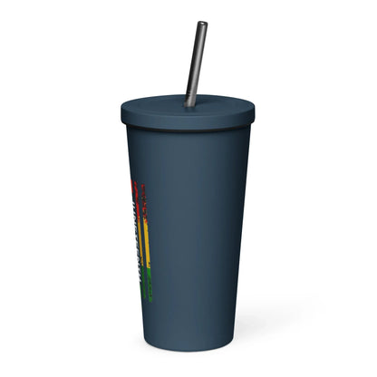 Juneteenth Flag Insulated tumbler with a straw - B&R African Styles
