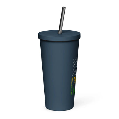 Juneteenth Flag Insulated tumbler with a straw - B&R African Styles