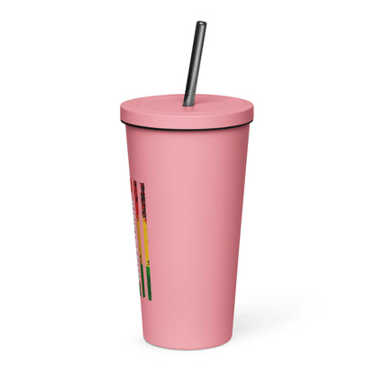 Juneteenth Flag Insulated tumbler with a straw - B&R African Styles
