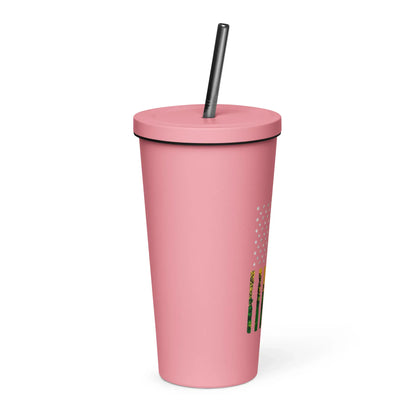 Juneteenth Flag Insulated tumbler with a straw - B&R African Styles