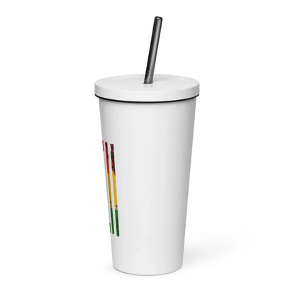 Juneteenth Flag Insulated tumbler with a straw - B&R African Styles
