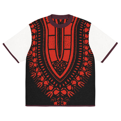 Black Knitted classic Dashiki tee - B&R African Styles