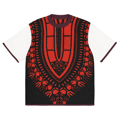 Black Knitted classic Dashiki tee - B&R African Styles