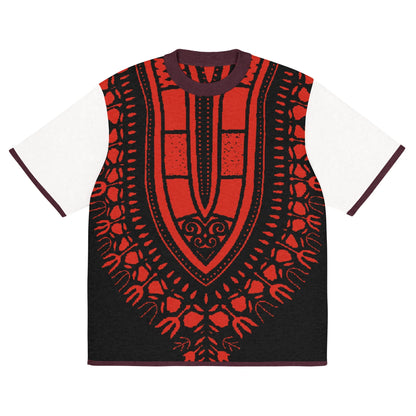 Black Knitted classic Dashiki tee - B&R African Styles