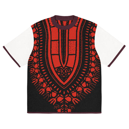 Black Knitted classic Dashiki tee - B&R African Styles