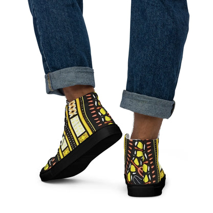 Dashiki Men's High Top Canvas Shoes - Traditional African Print Sneakers - B&R African Styles