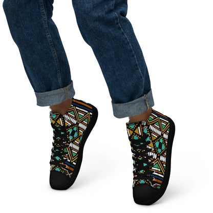 Ankara Men’s high top canvas shoes - B&R African Styles