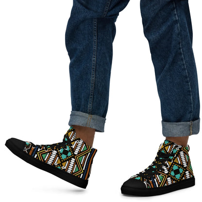 Ankara Men’s high top canvas shoes - B&R African Styles