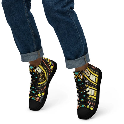 Dashiki Men's High Top Canvas Shoes - Traditional African Print Sneakers - B&R African Styles