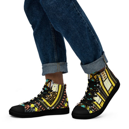 Dashiki Men's High Top Canvas Shoes - Traditional African Print Sneakers - B&R African Styles