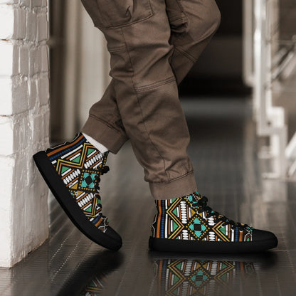 Ankara Men’s high top canvas shoes - B&R African Styles