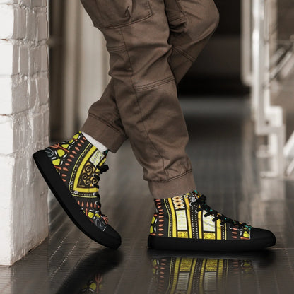 Dashiki Men's High Top Canvas Shoes - Traditional African Print Sneakers - B&R African Styles