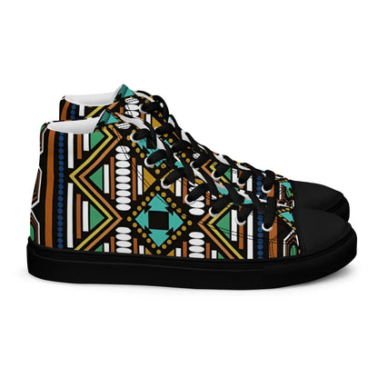 Ankara Men’s high top canvas shoes - B&R African Styles