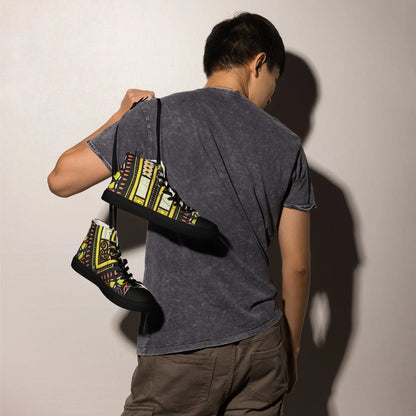 Dashiki Men's High Top Canvas Shoes - Traditional African Print Sneakers - B&R African Styles