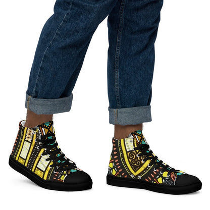 Dashiki Men's High Top Canvas Shoes - Traditional African Print Sneakers - B&R African Styles