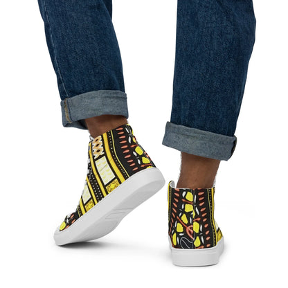 Dashiki Men's High Top Canvas Shoes - Traditional African Print Sneakers - B&R African Styles