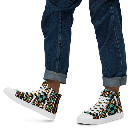Ankara Men’s high top canvas shoes - B&R African Styles