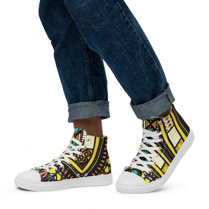 Dashiki Men's High Top Canvas Shoes - Traditional African Print Sneakers - B&R African Styles