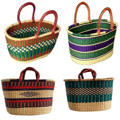 African Oval Baskets - Assorted Colors, 1 Each - B&R African Styles