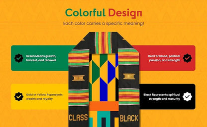 Grad Sash: Black Magic Girl Class of 2024 - B&R African Styles