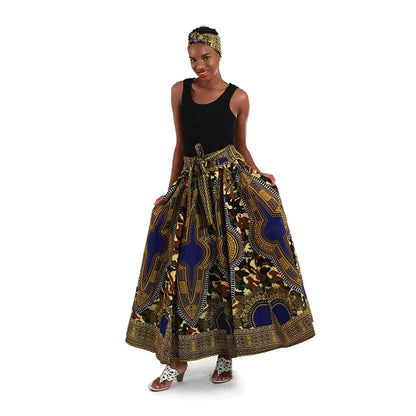 Traditional Dashiki Camo Maxi Skirt - B&R African Styles