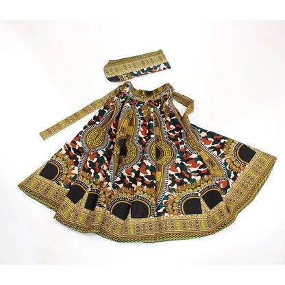 Traditional Dashiki Camo Maxi Skirt - B&R African Styles