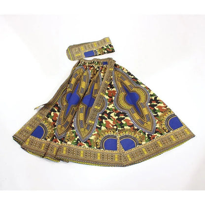 Traditional Dashiki Camo Maxi Skirt - B&R African Styles