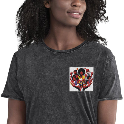 Family Embroidery Denim T-Shirt - B&R African Styles