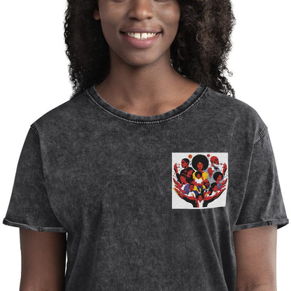 Family Embroidery Denim T-Shirt - B&R African Styles