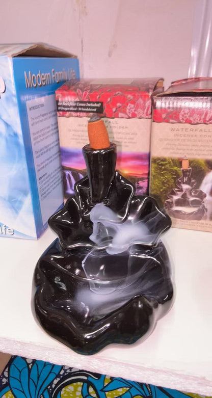 Ceramic Waterfall Incense Cone Holder