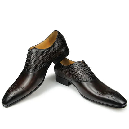 Lux Genuine Leather Shoes Fashion Lace-up Pointed - B&R African Styles