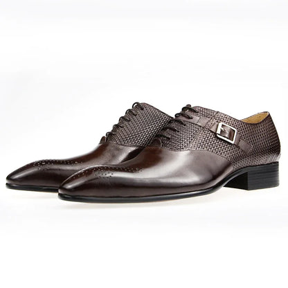 Lux Genuine Leather Shoes Fashion Lace-up Pointed - B&R African Styles