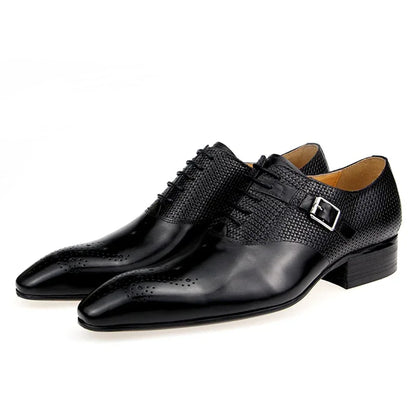 Lux Genuine Leather Shoes Fashion Lace-up Pointed - B&R African Styles