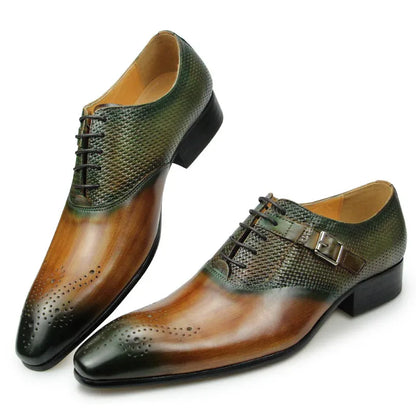 Lux Genuine Leather Shoes Fashion Lace-up Pointed - B&R African Styles