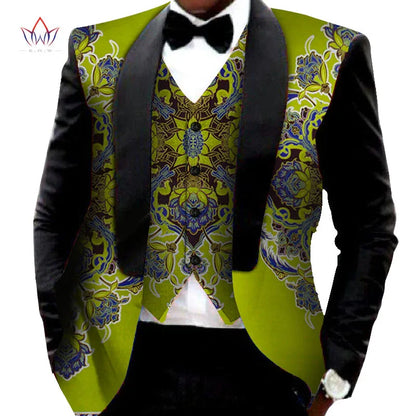 Dashiki Blazer Men Jacket + Vest Slim Suit - B&R African Styles
