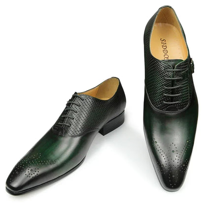 Lux Genuine Leather Shoes Fashion Lace-up Pointed - B&R African Styles